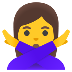 How emoji woman gesturing NO displayed on Google