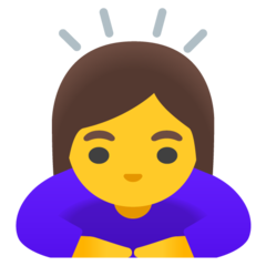 How emoji woman bowing displayed on Google