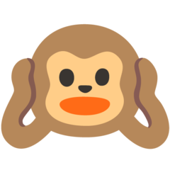 How emoji hear-no-evil monkey displayed on Google