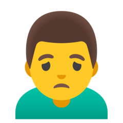 How emoji man frowning displayed on Google