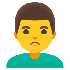 How emoji man pouting displayed on Google