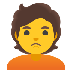 How emoji person pouting displayed on Google