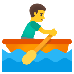 How emoji man rowing boat displayed on Google