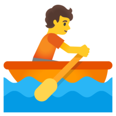 How emoji person rowing boat displayed on Google