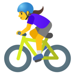 How emoji woman biking displayed on Google