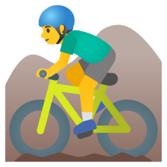 How emoji man mountain biking displayed on Google