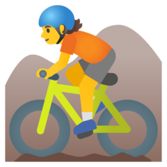 How emoji person mountain biking displayed on Google