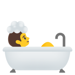 How emoji person taking bath displayed on Google