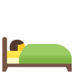 How emoji person in bed displayed on Google