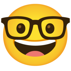 How emoji nerd face displayed on Google