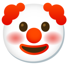 How emoji clown face displayed on Google