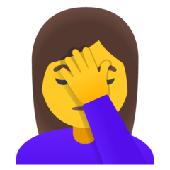 How emoji woman facepalming displayed on Google