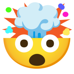 How emoji exploding head displayed on Google