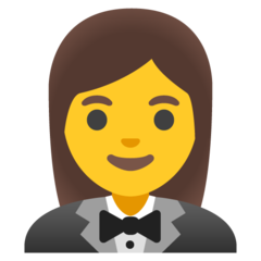 How emoji woman in tuxedo displayed on Google