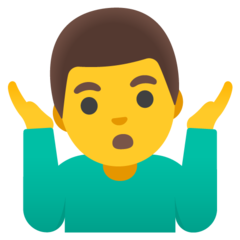 How emoji man shrugging displayed on Google