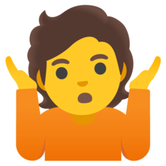 How emoji person shrugging displayed on Google