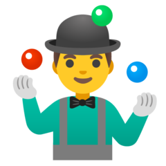 How emoji man juggling displayed on Google