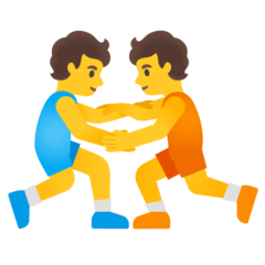 How emoji people wrestling displayed on Google