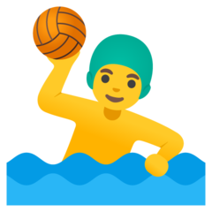 How emoji man playing water polo displayed on Google