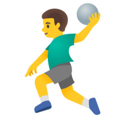 How emoji man playing handball displayed on Google