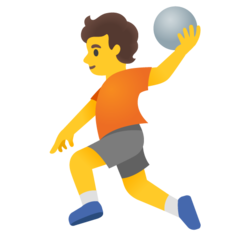 How emoji person playing handball displayed on Google