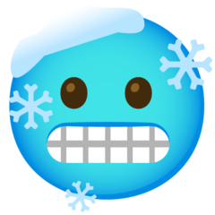 How emoji cold face displayed on Google