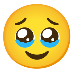 How emoji face holding back tears displayed on Google