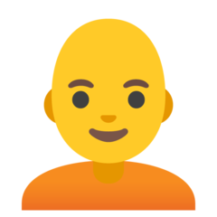 How emoji person: bald displayed on Google