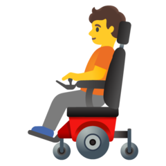 How emoji person in motorized wheelchair displayed on Google