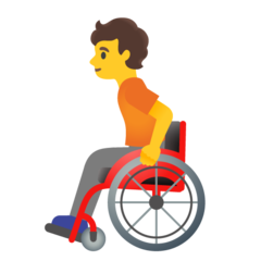 How emoji person in manual wheelchair displayed on Google