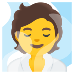 How emoji person in steamy room displayed on Google