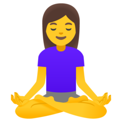 How emoji woman in lotus position displayed on Google