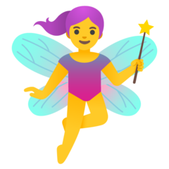 How emoji woman fairy displayed on Google