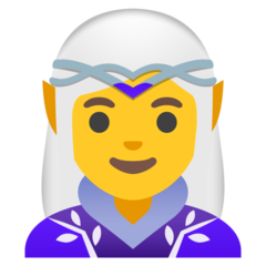 How emoji woman elf displayed on Google