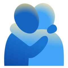 How emoji people hugging displayed on Google