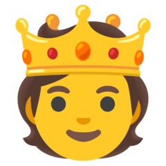 How emoji person with crown displayed on Google