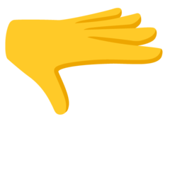 How emoji palm down hand displayed on Google