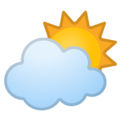 How emoji sun behind cloud displayed on Google