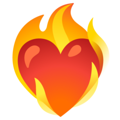 How emoji heart on fire displayed on Google