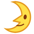 How emoji first quarter moon face displayed on HTC