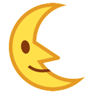 How emoji last quarter moon face displayed on HTC