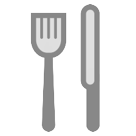 How emoji fork and knife displayed on HTC