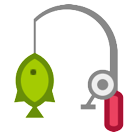 How emoji fishing pole displayed on HTC