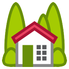 How emoji house with garden displayed on HTC