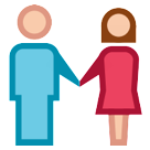 How emoji woman and man holding hands displayed on HTC