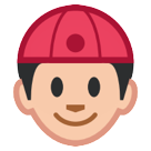 How emoji person with skullcap displayed on HTC