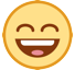 How emoji grinning face with smiling eyes displayed on HTC