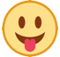 How emoji face with tongue displayed on HTC