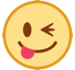 How emoji winking face with tongue displayed on HTC