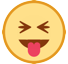 How emoji squinting face with tongue displayed on HTC